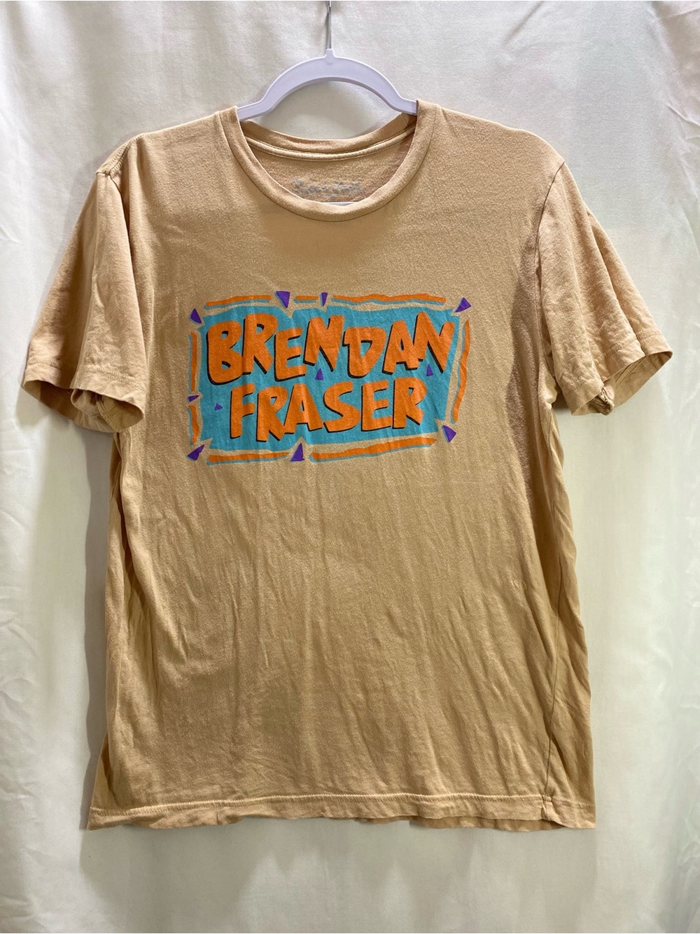 Super Yaki Brendan Fraser Graphic Print Crew Neck Short Sleeve Men's Tee Medium